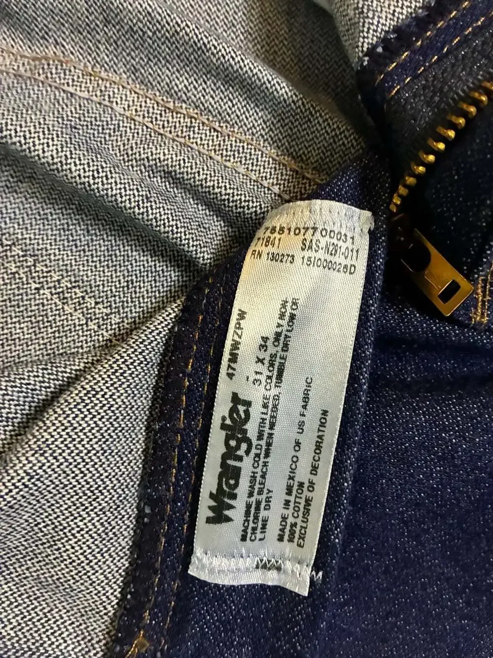 Wrangler Mens Cowboy Cut Slim Fit Reg Fit Dark Wash Denim Jeans 31x34 47MWZPW